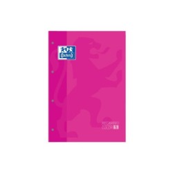 Taccuino sostitutivo Oxford School Classic - Formato A4 - Copertina morbida - Incollato - Griglia 5x5 - 80 fogli - Colore fucsia