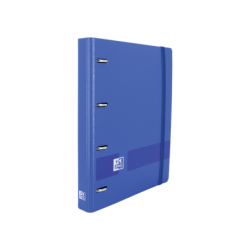 Raccoglitore europeo Oxford Live &amp; Go A4+ in polyfoam - Dorso da 45 mm - Anelli 4Dx35mm - Include ricambio 5x5 - Blu navy 4p