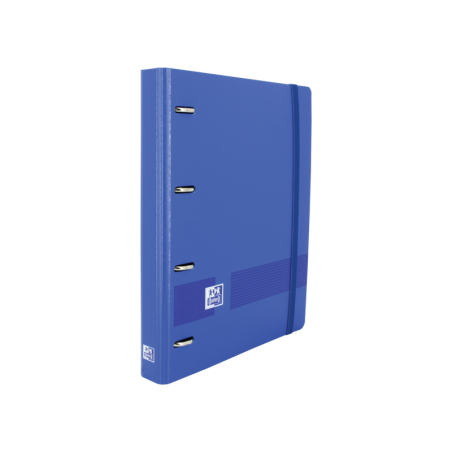 Raccoglitore europeo Oxford Live &amp; Go A4+ in polyfoam - Dorso da 45 mm - Anelli 4Dx35mm - Include ricambio 5x5 - Blu navy 4p