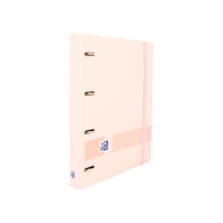 Oxford Live &amp; Go A4+ Raccoglitore europeo in polyfoam - Dorso da 45 mm - Anelli 4Dx35mm - Sostituzione 5x5 - Colore rosa pas