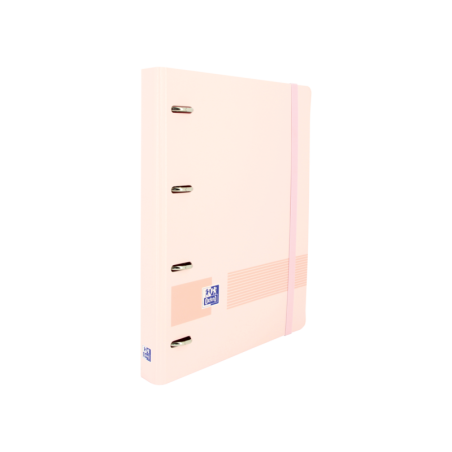 Oxford Live &amp; Go A4+ Raccoglitore europeo in polyfoam - Dorso da 45 mm - Anelli 4Dx35mm - Sostituzione 5x5 - Colore rosa pas