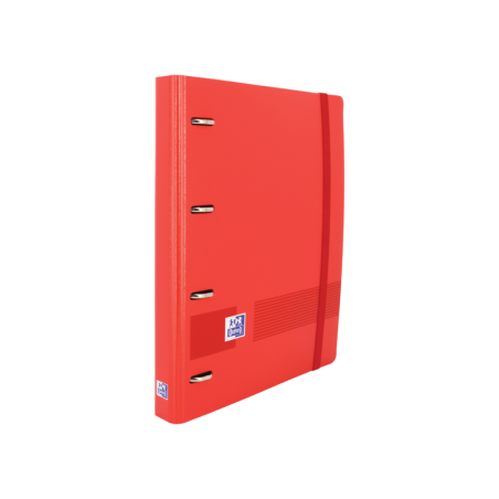 Oxford Live & Go A4+ Europeanbinder - Polyfoam Resistente - Lomo de 45mm - Anillas 4Dx35mm - Incluye Recambio 5x5 - Color Rojo
