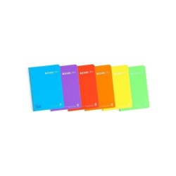 Enri Plus Cuaderno Espiral Formato Cuarto Pautado 3.5 con Margen - 80 Hojas 90gr - Cubierta de Plastico - Colores Surtidos