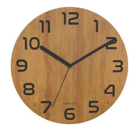 Orologio Unilux Palma in Bambù - Design Elegante e Moderno - Realizzato con Materiali Sostenibili - Colore Nero/Legno