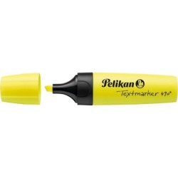 Evidenziatore Pelikan Textmarker 490 - A base d'acqua - 3 ampiezze di tratto - Colore giallo fluorescente 10pz 10pz