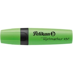 Evidenziatore Pelikan Textmarker 490 - A base d'acqua - 3 ampiezze di tratto - Colore verde fluorescente 10pz 10pz