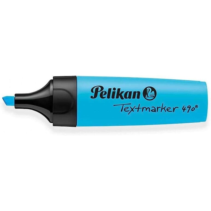 Evidenziatore Pelikan Textmarker 490 - A base d'acqua - 3 ampiezze di tratto - Colore blu fluorescente 10pz 10pz Evidenziatore Pelikan Textmarker 490 - A base d'acqua - 3 ampiezze di tratto - Colore blu fluorescente 10pz 10pz