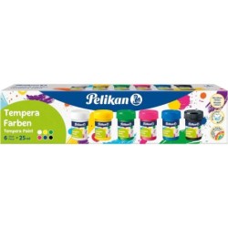 Pelikan Set di 6 tempere scolastiche - Flaconi da 25 ml - Facile da mescolare - Ideale per progetti scolastici