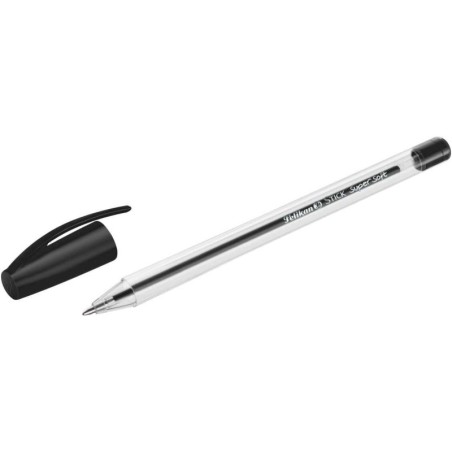 Pelikan Boligrafo Stick Super Soft - Trazo 1mm - Empuñadura Triangular - Formula de Tinta Super Fluida - Color Negro