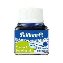 Pelikan China Ink 523 10ml N.9 - 10ml - Resistente all'acqua - Ideale per disegno e calligrafia - Colore Blu Oltremare