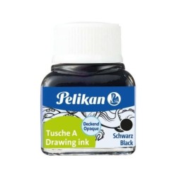 Pelikan Tinta China 523 10ml N.17 - Tinta de Alta Calidad - Resistente al Agua - Ideal para Dibujo y Caligrafia - Color Negro