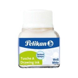 Pelikan Tinta China 523 10ml N.18 - 10ml - Resistente al Agua - Secado Rapido - Color Blanco