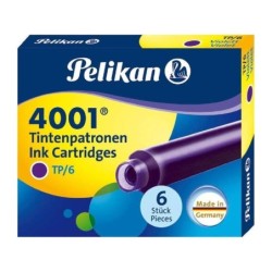 Pelikan Scatola da 6 Cartucce 4001 TP/6 - Compatibili con Penne Stilografiche Pelikan - Colore Viola
