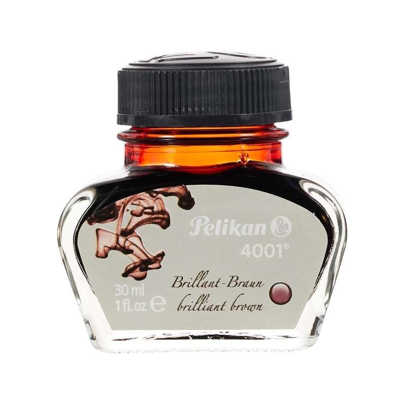 Pelikan Tinta 4001 No.78 - Frasco 30ml - Tintero de 30ml - Asegura el Perfecto Funcionamiento de la Estilografica - Color Pardo