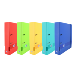 Oxford Live &amp; Go A4+ Raccoglitore in plastica polyfoam - Copertina robusta - Dorso a leva da 70 mm - Colori assortiti 5pz 5p