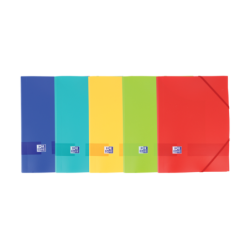 Cartella in gomma Oxford Live &amp; Go A4+ - Copertina in plastica opaca - 3 lembi - Dorso 30 mm - Colori assortiti 10pz 10pz