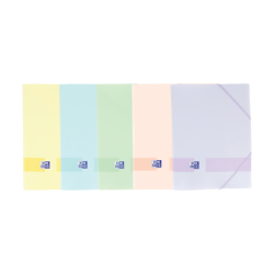 Cartella in gomma Oxford Live &amp; Go A4+ - Copertina in plastica opaca - 3 lembi - Dorso 30 mm - Colori assortiti 10pz 10pz