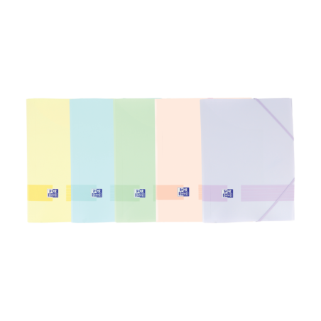 Cartella in gomma Oxford Live &amp; Go A4+ - Copertina in plastica opaca - 3 lembi - Dorso 30 mm - Colori assortiti 10pz 10pz