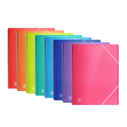 Cartella con buste Oxford Urban A4 - Copertina in plastica traslucida - Spirale - 30 buste - Colori assortiti 10pz 10pz