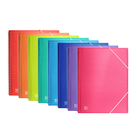 Cartella con buste Oxford Urban A4 - Copertina in plastica traslucida - Spirale - 30 buste - Colori assortiti 10pz 10pz