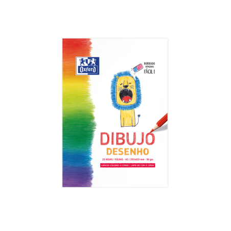 Blocco adesivo Oxford da disegno/tempo libero per bambini, formato A3, copertina morbida/copertina posteriore rigida, 20 fogli d
