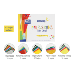 Blocco adesivo Oxford Crafts, fogli assortiti, formato A4+, copertina morbida, 42 fogli, ideale per progetti creativi