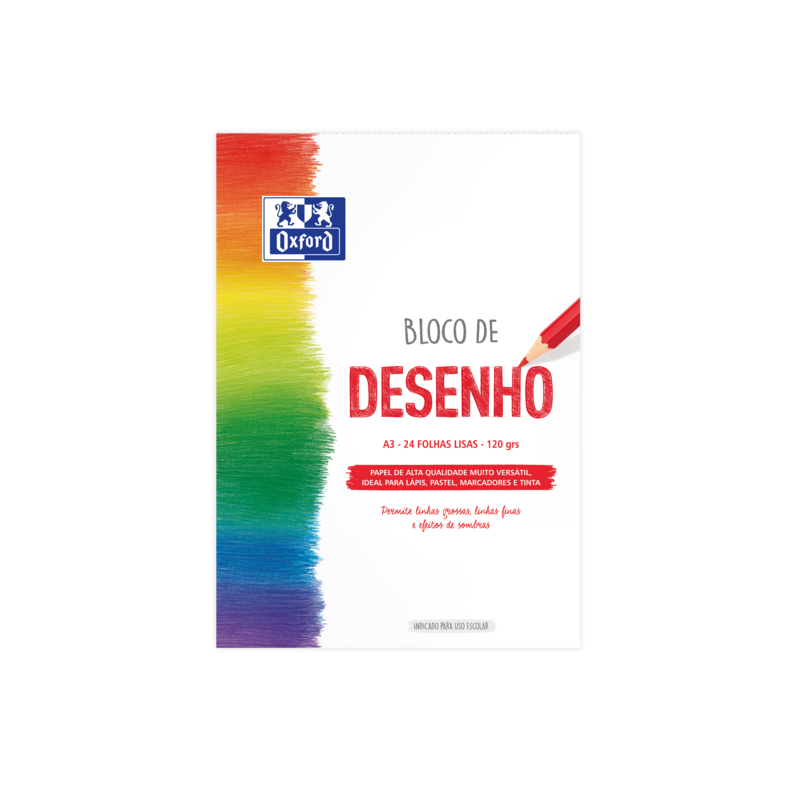 Oxford Dibujo Escolar Bloc Encolado A3 - Tapa Blanda/Contratapa Rigida - 24 Hojas 120gr - Papel Liso Oxford Dibujo Escolar Bloc Encolado A3 - Tapa Blanda/Contratapa Rigida - 24 Hojas 120gr - Papel Liso