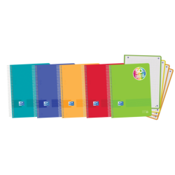 Oxford Live & Go A5+ Europeanbook - Tapa de Plastico - 120 Hojas - Colores Surtidos