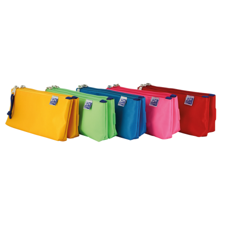 Astuccio doppio in poliestere Oxford Kangoo Kids - Compatto e resistente - Colori assortiti 5pz 5pz