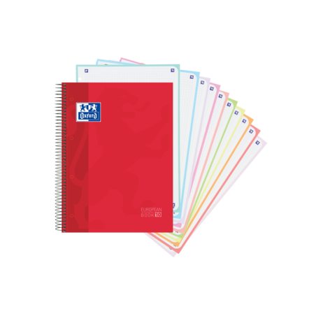 Oxford School Classic A4+ Europeanbook - Copertina extra rigida - 150 fogli - Rosso 5pz 5pz