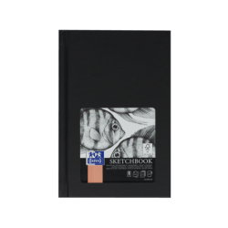 Oxford Artbooks A6 Cuaderno Cosido Esbozo - Tapa Extradura Resistente - 96 Hojas de 100gr - Color Negro