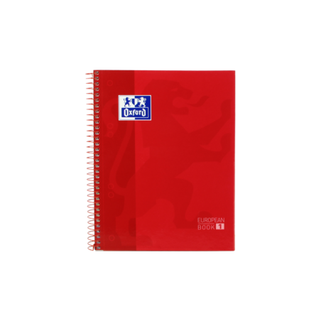 Oxford School Classic A5+ Europeanbook - Tapa Extradura - Cuadricula 5x5 - 80 Hojas - Color Rojo