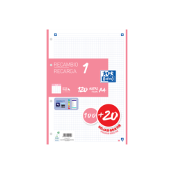 Ricarica A4 Oxford School - 100+20 fogli - Promozione 5x5 - Colore rosa bubblegum 13pz 13pz