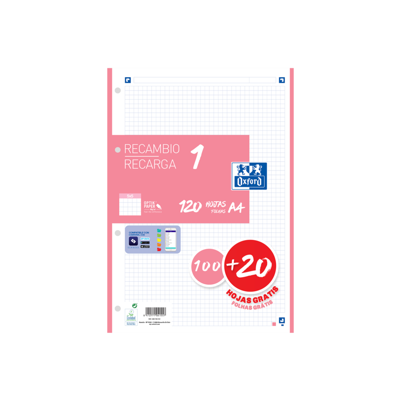 Ricarica A4 Oxford School - 100+20 fogli - Promozione 5x5 - Colore rosa bubblegum 13pz 13pz Ricarica A4 Oxford School - 100+20 fogli - Promozione 5x5 - Colore rosa bubblegum 13pz 13pz