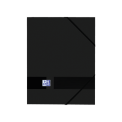Cartella in gomma Oxford Live &amp; Go A4+ - Copertina in plastica opaca - 3 lembi - Dorso 30 mm - Colore nero 10pz 10pz