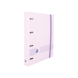 Oxford Live &amp; Go A4+ Raccoglitore europeo in polyfoam - Dorso 45 mm - Anelli 4Dx35mm - Ricarica 5x5 - Colore malva pastello 
