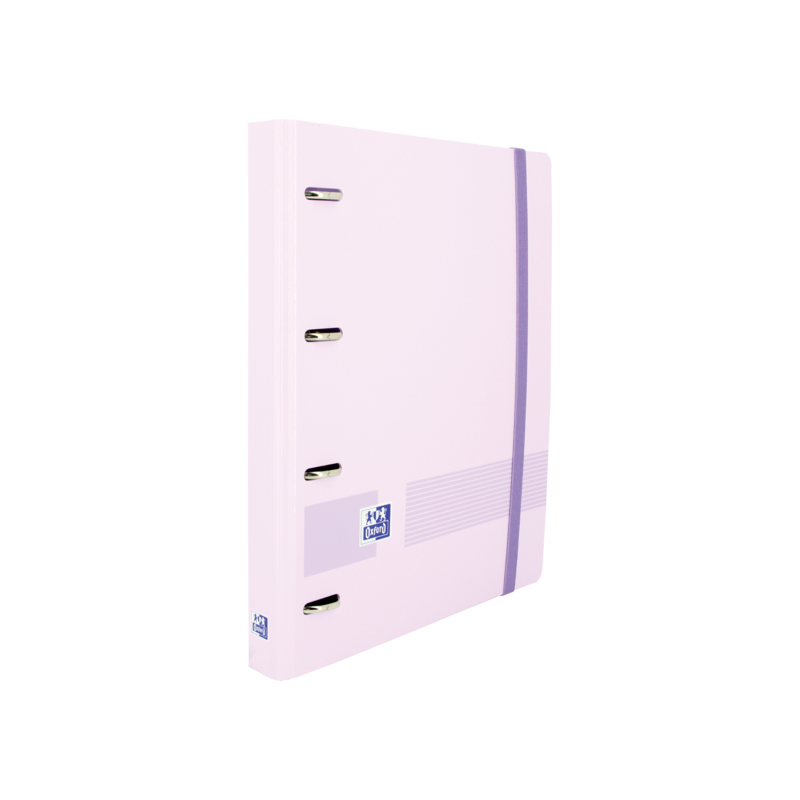 Oxford Live &amp; Go A4+ Raccoglitore europeo in polyfoam - Dorso 45 mm - Anelli 4Dx35mm - Ricarica 5x5 - Colore malva pastello 