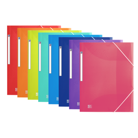 Cartella in gomma Oxford Urban A3+ - Copertina in plastica traslucida - 3 lembi - Dorso da 25 mm - Colori assortiti 10pz 10pz
