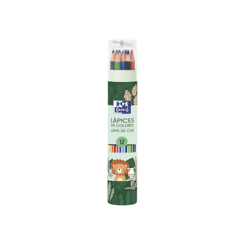 Oxford Animal Besties Tubo Lapices de Madera - 12 Colores - Incluye Sacapuntas - Ideal para Amantes de los Animales Oxford Animal Besties Tubo Lapices de Madera - 12 Colores - Incluye Sacapuntas - Ideal para Amantes de los Animales