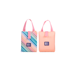 Oxford Porta Alimentos Reutilizable con Asa Colorblock - Poliester Reciclado RPET - Libre de Bpa - Conveniente y Ecologico