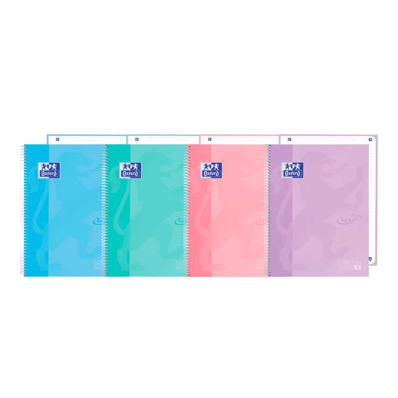 Oxford School Touch Europeanbook 1 A4+ - Copertina extra rigida e resistente - 80 fogli di alta qualità - Colori assortiti 5pz 5 Oxford School Touch Europeanbook 1 A4+ - Copertina extra rigida e resistente - 80 fogli di alta qualità - Colori assortiti 5pz 5