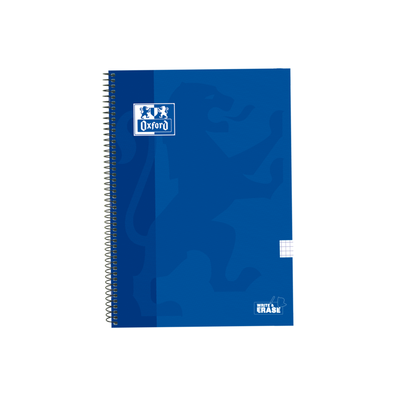 Taccuino a spirale classico Oxford School con copertina extra rigida scrivi e cancella - Folio 4x4 con margine - 80 fogli - Colo Taccuino a spirale classico Oxford School con copertina extra rigida scrivi e cancella - Folio 4x4 con margine - 80 fogli - Colo