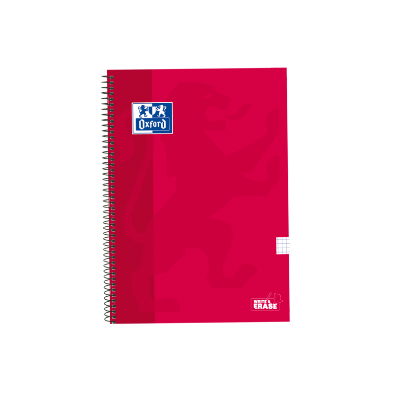 Oxford School Classic Cuaderno Espiral Tapa Extradura Write&Erase - Folio 4x4 con Margen - 80 Hojas - Color Rojo Oxford School Classic Cuaderno Espiral Tapa Extradura Write&Erase - Folio 4x4 con Margen - 80 Hojas - Color Rojo