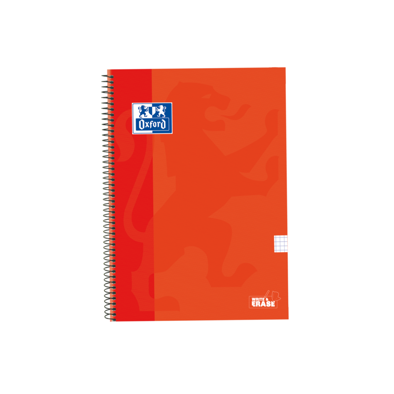 Taccuino a spirale classico Oxford School con copertina extra rigida scrivi e cancella - Folio 4x4 con margine - 80 fogli - Colo Taccuino a spirale classico Oxford School con copertina extra rigida scrivi e cancella - Folio 4x4 con margine - 80 fogli - Colo