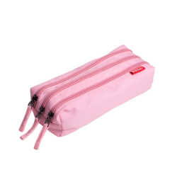 Enri Estuche con 3 Cremalleras  - Color Rosa