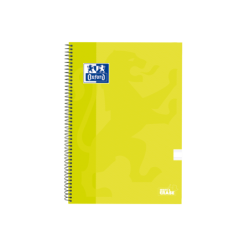 Oxford School Classic Cuaderno Espiral Tapa Extradura Write&Erase - Folio Pauta 2.5mm - 80 Hojas - Color Lima