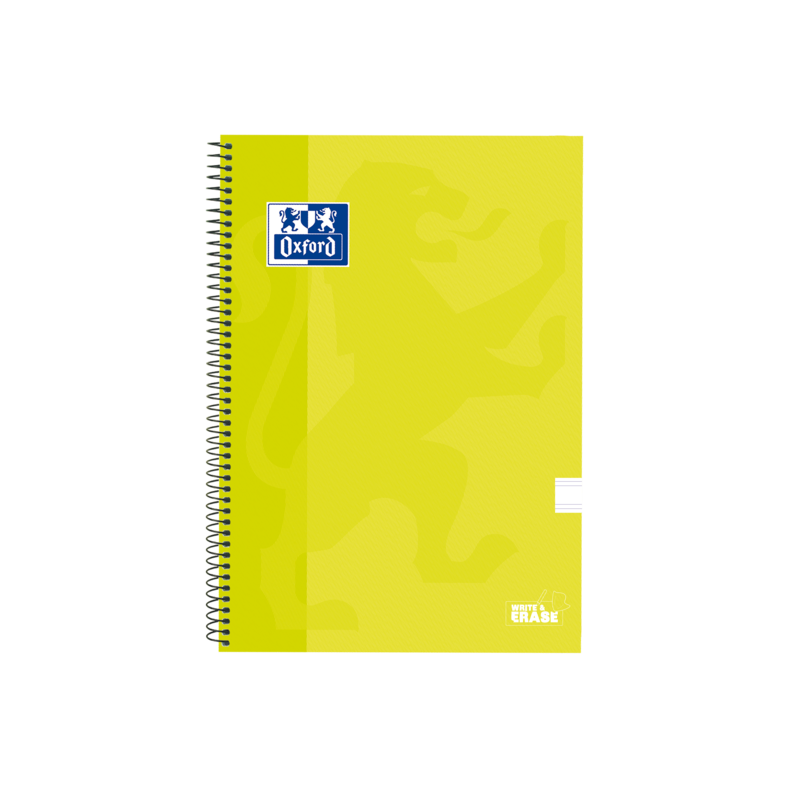 Taccuino a spirale classico Oxford School con copertina extra rigida scrivi e cancella - Folio a righe 2,5 mm - 80 fogli - Color Taccuino a spirale classico Oxford School con copertina extra rigida scrivi e cancella - Folio a righe 2,5 mm - 80 fogli - Color