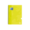 Taccuino a spirale classico Oxford School con copertina extra rigida scrivi e cancella - Folio a righe 3,5 mm - 80 fogli - Color