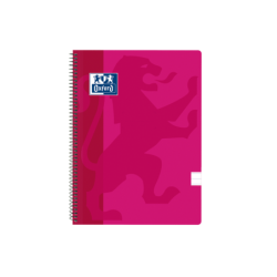 Oxford School Classic Cuaderno Espiral Tapa de Plastico Folio - 1 Linea con Margen - 80 Hojas - Color Fucsia