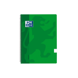 Oxford School Classic Cuaderno Espiral Tapa de Plastico Folio - Pauta 2.5 con Margen - 80 Hojas - Color Verde